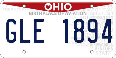 OH license plate GLE1894