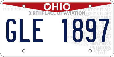 OH license plate GLE1897