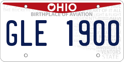 OH license plate GLE1900