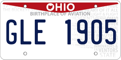 OH license plate GLE1905