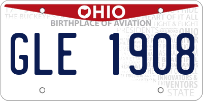 OH license plate GLE1908