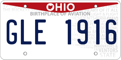 OH license plate GLE1916