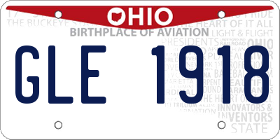 OH license plate GLE1918