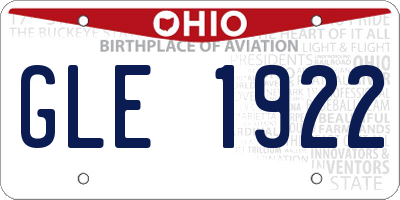 OH license plate GLE1922