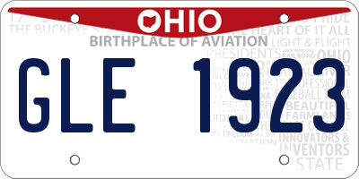 OH license plate GLE1923