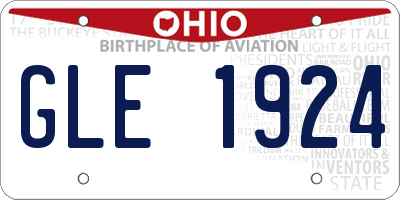 OH license plate GLE1924