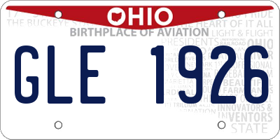 OH license plate GLE1926