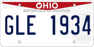 OH license plate GLE1934