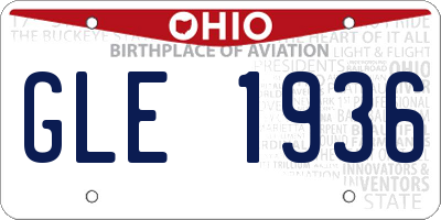 OH license plate GLE1936