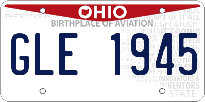 OH license plate GLE1945