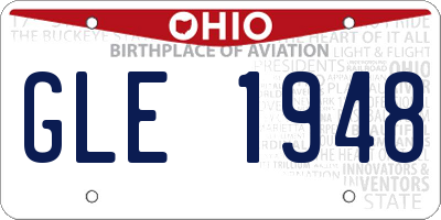 OH license plate GLE1948