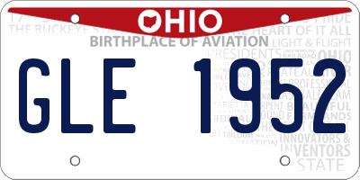 OH license plate GLE1952