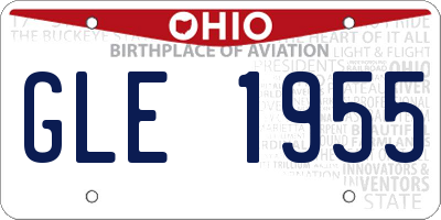 OH license plate GLE1955
