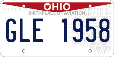 OH license plate GLE1958