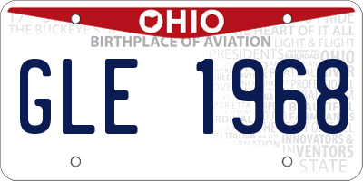 OH license plate GLE1968