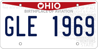 OH license plate GLE1969