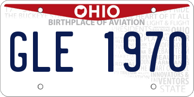 OH license plate GLE1970