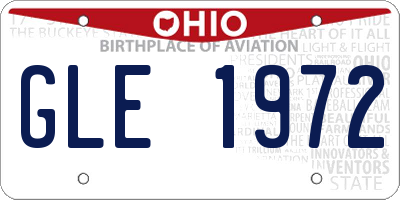 OH license plate GLE1972