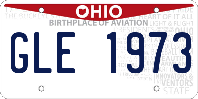 OH license plate GLE1973