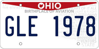 OH license plate GLE1978