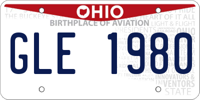 OH license plate GLE1980