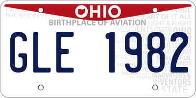 OH license plate GLE1982