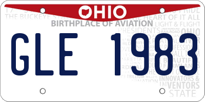 OH license plate GLE1983