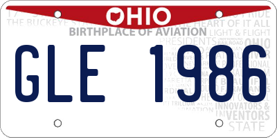 OH license plate GLE1986