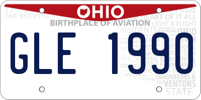 OH license plate GLE1990