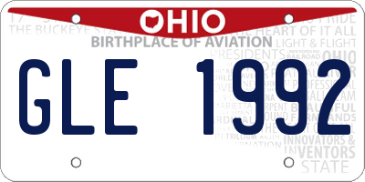 OH license plate GLE1992