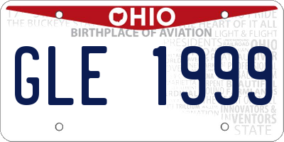 OH license plate GLE1999