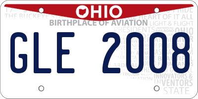 OH license plate GLE2008