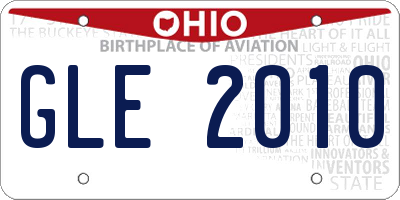 OH license plate GLE2010