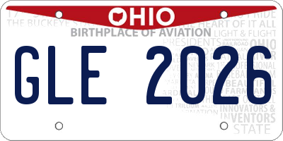 OH license plate GLE2026