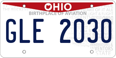 OH license plate GLE2030