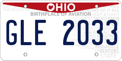OH license plate GLE2033