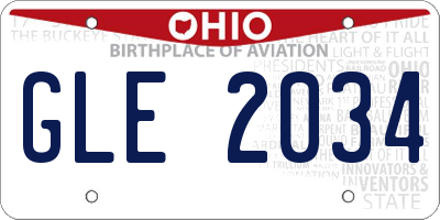 OH license plate GLE2034