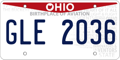 OH license plate GLE2036
