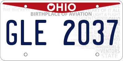 OH license plate GLE2037