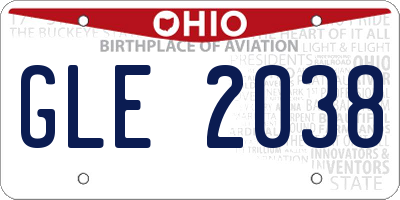 OH license plate GLE2038