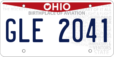 OH license plate GLE2041