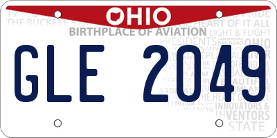 OH license plate GLE2049
