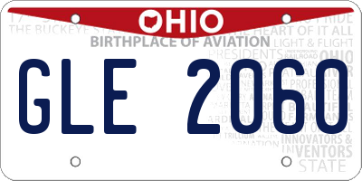 OH license plate GLE2060