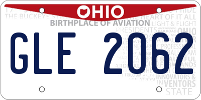 OH license plate GLE2062
