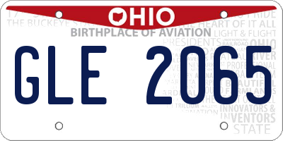 OH license plate GLE2065