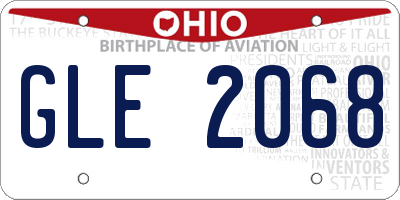 OH license plate GLE2068