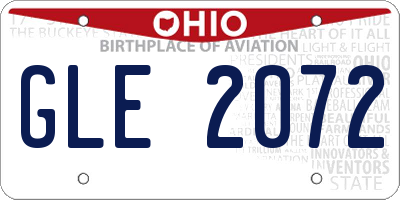 OH license plate GLE2072