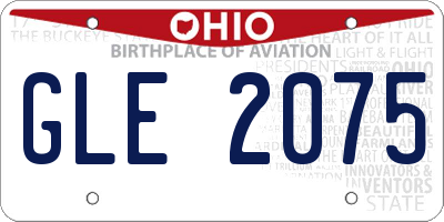OH license plate GLE2075