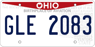 OH license plate GLE2083