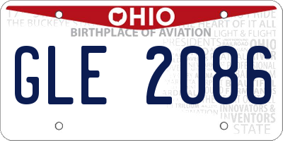 OH license plate GLE2086